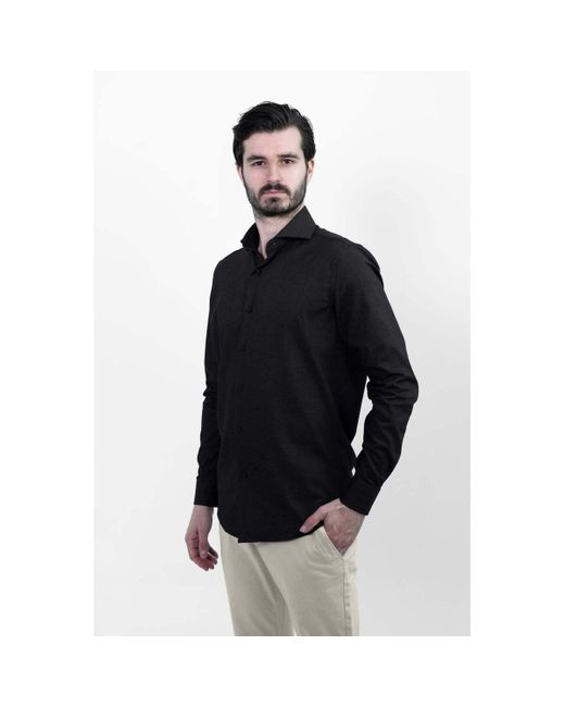 Vercate Overhemd Lange Mouw Strijkvrij in het Black voor heren