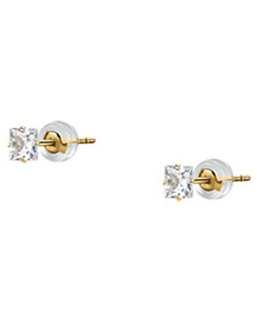 Bijoux Boucles d'oreilles en or 375/1000 et zircon Cleor en coloris Metallic