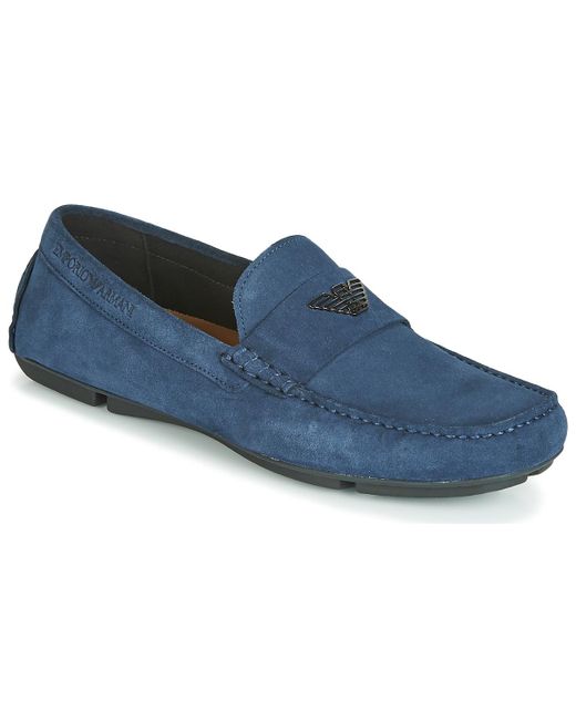 Emporio Armani Mocassins Emireur in het Blauw voor heren | Lyst NL