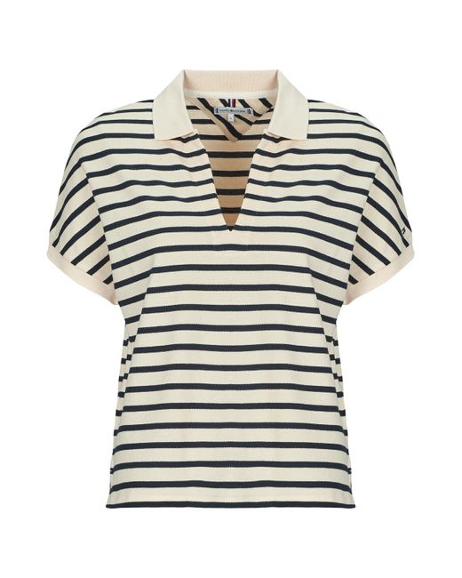 Polo Lyocell Open-Nk Relaxed Polo Ss di Tommy Hilfiger in White