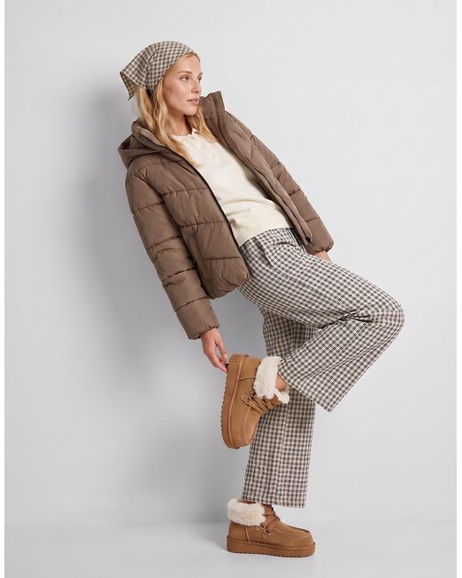 ONLY Donsjas Onlclair Puffer Hood Jacket in het Brown