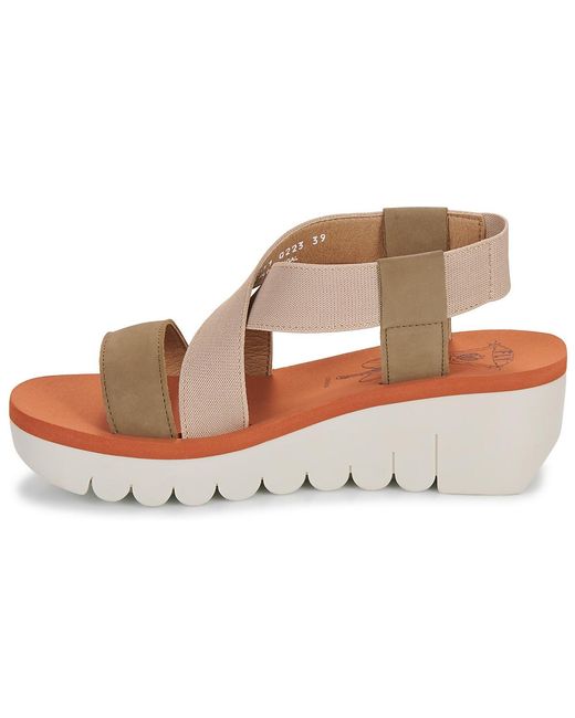 Fly London Sandalen Met Sleehak Yabi in het Brown