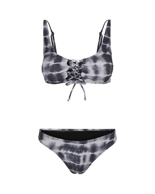 Maillots de bain Bikini lace up tie dye Urban Classics en coloris Black
