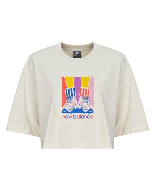T-Shirt Athletics Gradient Shoes T-Shirt di New Balance in White