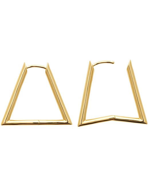 Boucles oreilles Créoles plaqué or triangle Brillaxis en coloris Metallic