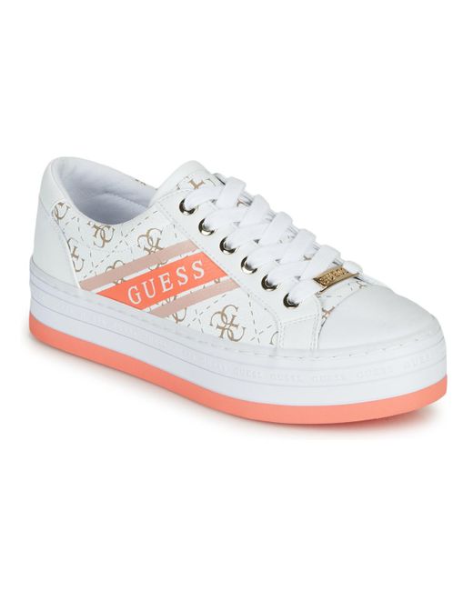 Guess Lage Sneakers Barona in het Wit - Lyst
