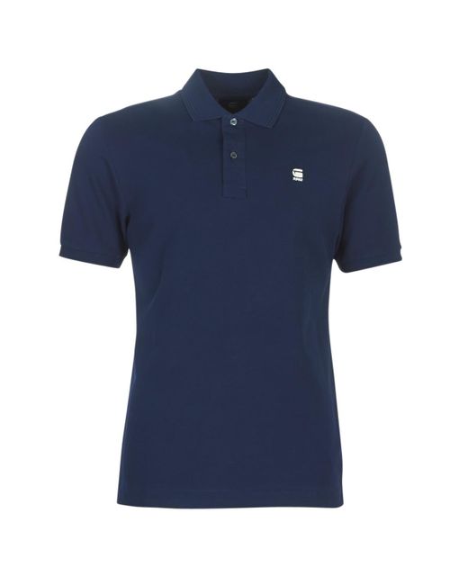 G-Star RAW Polo Shirt Korte Mouw Dunda Slim Polo in het Blauw voor heren Bespaar 10% Heren Kleding voor voor T-shirts voor Poloshirts 