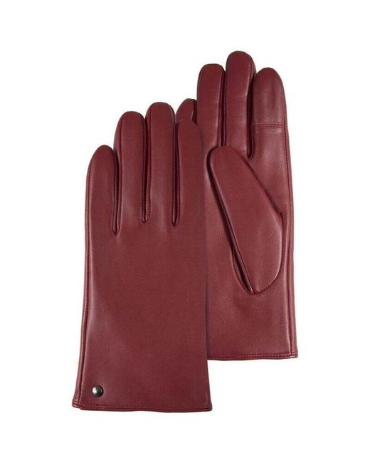 Gants Cuir Collection Isotoner en coloris Red