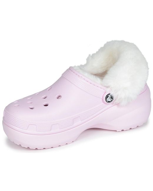 CROCSTM Klompen Classic Platform Lined Clog W in het Pink