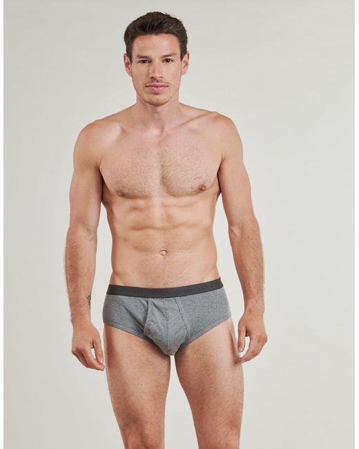 Athena Slips Basic Coton Bio Pack De 2 in het Gray voor heren