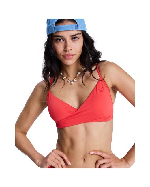 Maillots de bain Solid Essentials Wrap Bra Roxy en coloris Red