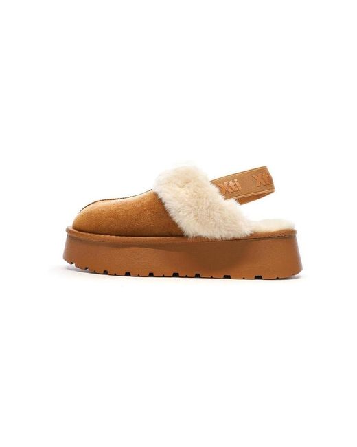 Mules Sabots Fourrés À Élastique Xti en coloris Brown