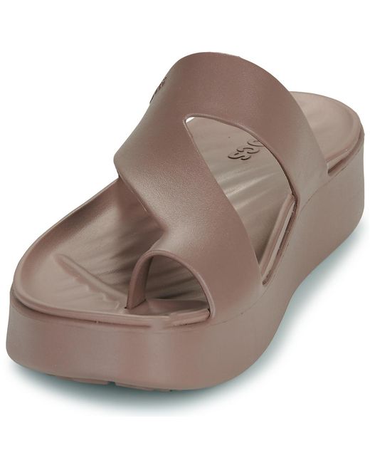 Tongs Getaway Platform Toe Loop CROCSTM en coloris Brown