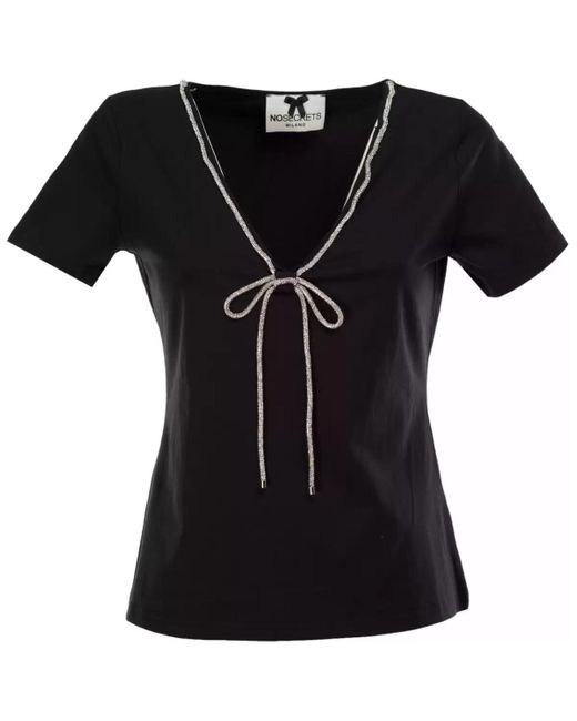 T-shirt Noeud supérieur en diamant No Secrets en coloris Black