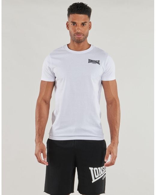 Lonsdale T-Shirt Korte Mouw Elmdon in het White voor heren