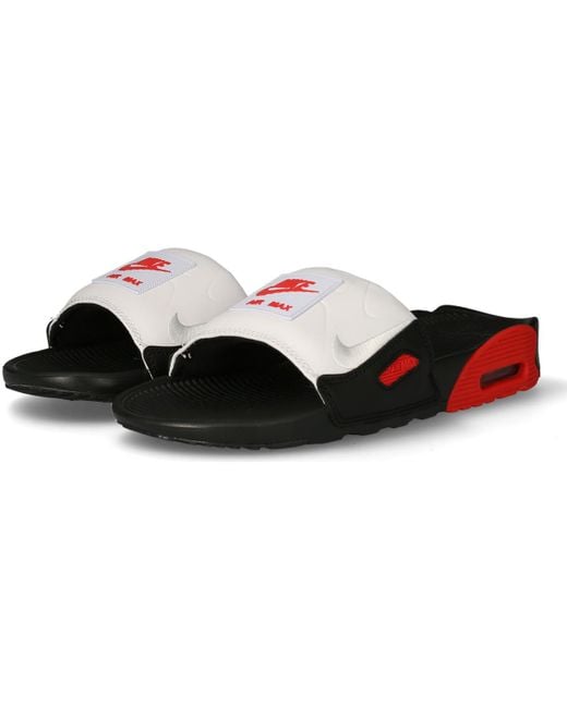 Air Max 90 Slide Noir Rouge Blanc Claquettes Nike pour homme en ...