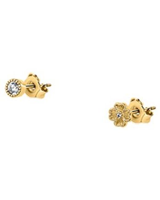 Bijoux Boucles d'oreilles en Plaqué or et zircon Cleor en coloris Metallic