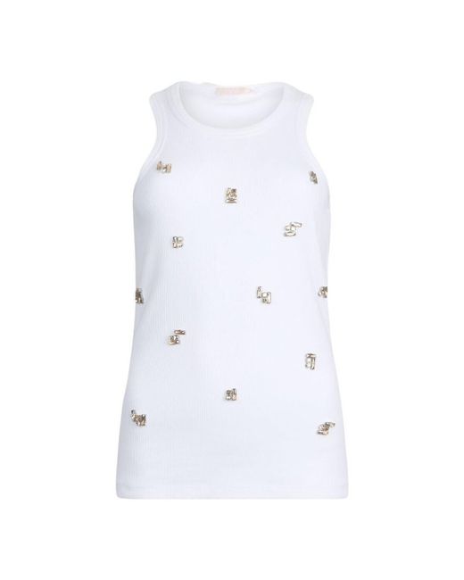 Blouses Top avec applications bijoux Liu Jo en coloris White