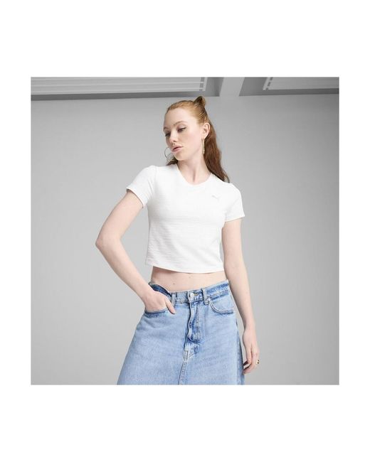 PUMA T-Shirt Korte Mouw 62980602 in het White