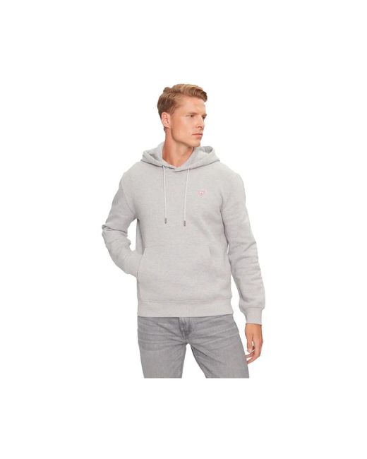 Sweatshirts à capuche patch Guess pour homme en coloris Gray