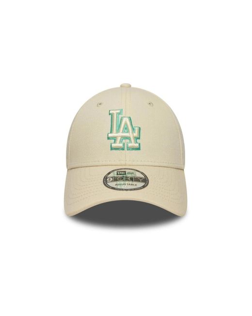 Casquette LA DODGERS TEAM OUTLINE CREAM 9FORTY ADJUSTABLE CAP KTZ en coloris Natural