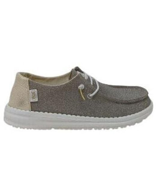 Baskets basses CHAUSSURES WENDY METALLIC SPARKLE HeyDude en coloris Gray