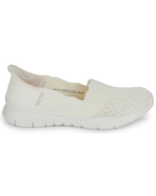 Skechers White Ballerinas Slip-Ins: Seager