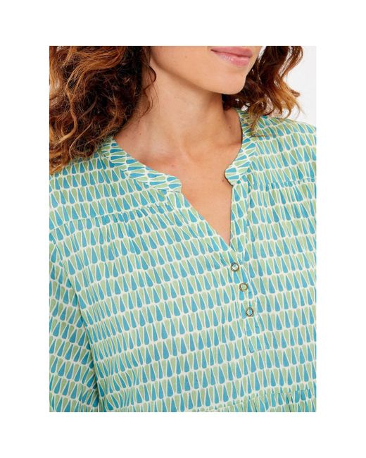 Robe Robe longue voile de coton bio évasée imprimée CATALEYA La Fiancee Du Mekong en coloris Green