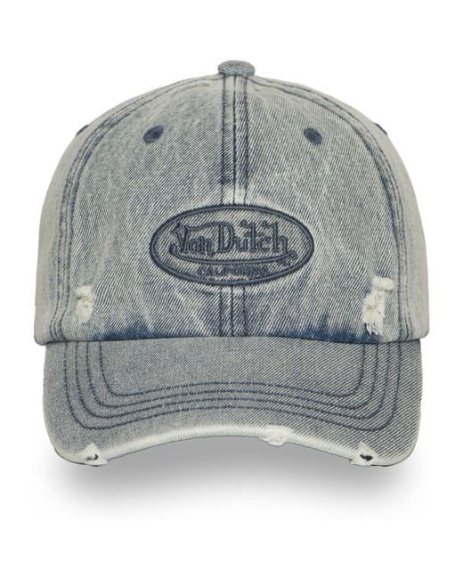 Casquette Casquette baseball adulte en jean avec effet destroy Jean Von Dutch en coloris Gray
