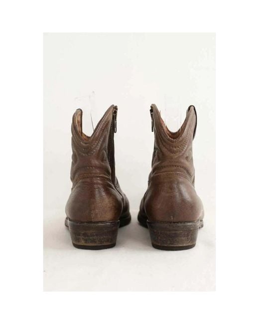 Bottines Bottes western en cuir marron Sandro en coloris Brown