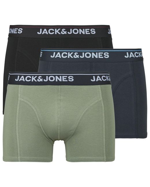 Jack & Jones Boxers Jactimothy Solid Trunks X3 in het Green voor heren