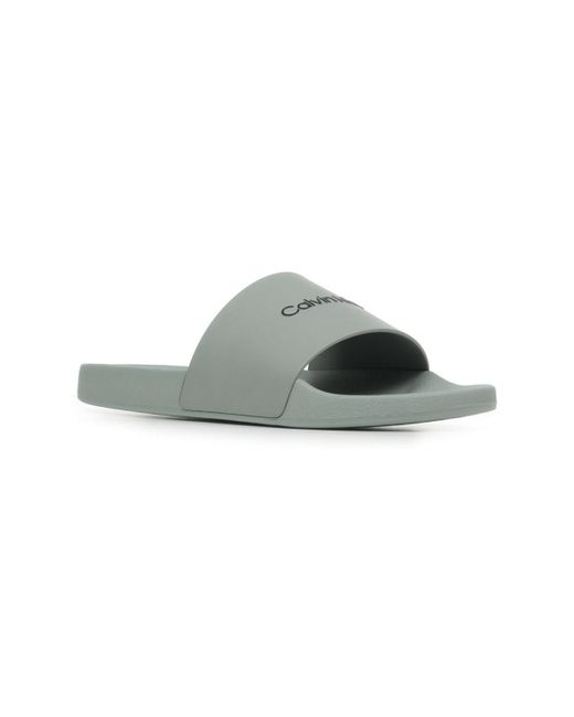 Calvin Klein Sandalen Pool Slide Rubber in het Green voor heren