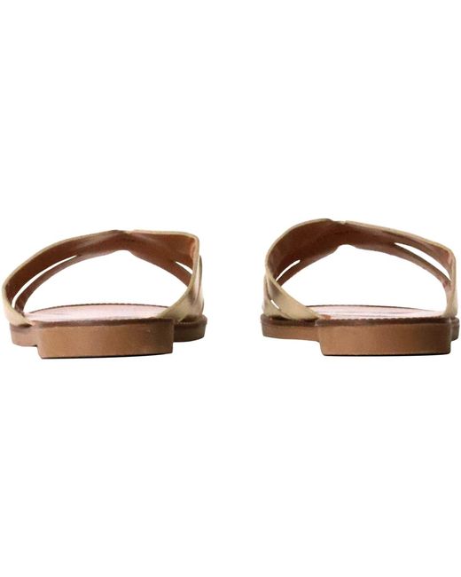 Sandales plates Mules Plates Cuir La Bottine Souriante Paris Super Mode en coloris Brown