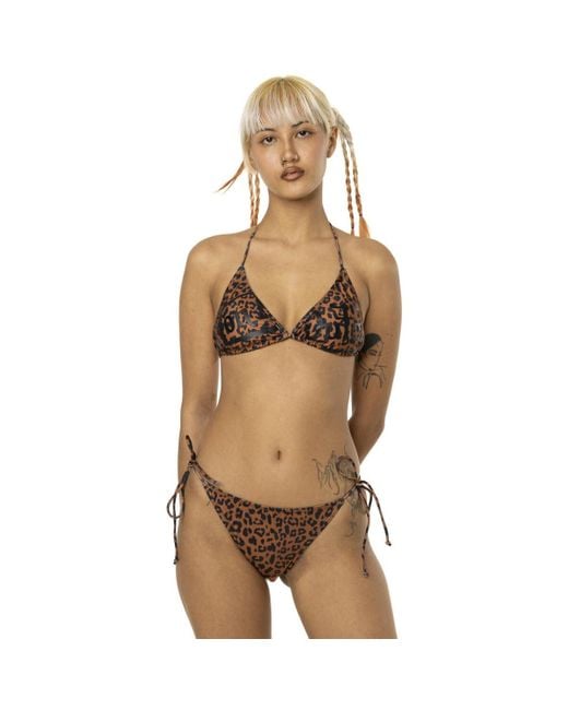 Maillots de bain Maillot de bain 2 pièces triangle Leopard Von Dutch en coloris Natural