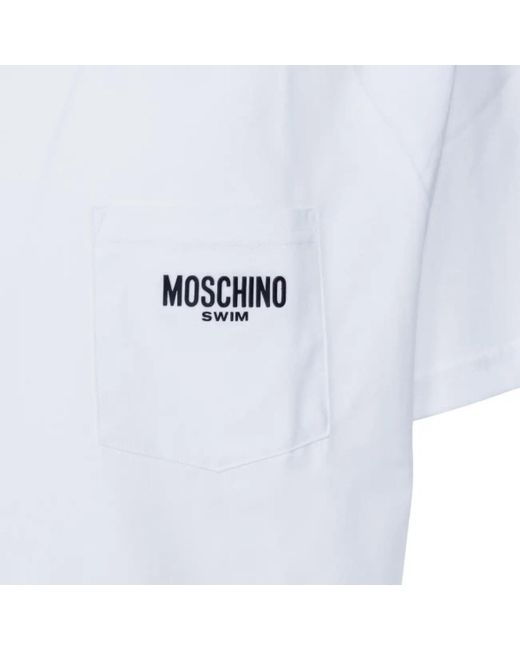 T-shirt T-shirt logo blanc nage noir Moschino pour homme en coloris White