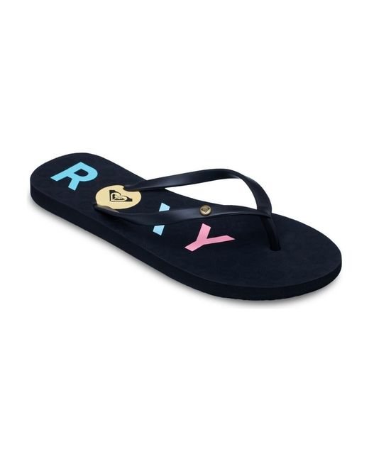 Sandales plates Sandy Roxy en coloris Blue