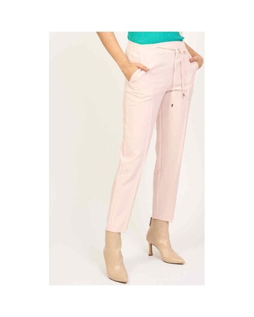 Pantalon regular fit women's jogger trousers Fracomina en coloris Pink