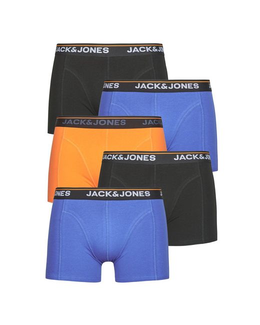 Boxer Jactheodore Solid Trunks X5 di Jack & Jones in Blue da Uomo