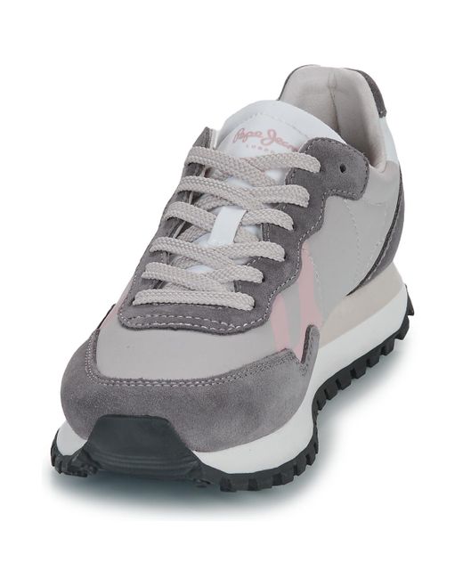 Pepe Jeans Lage Sneakers Brit-On Prints W in het Gray
