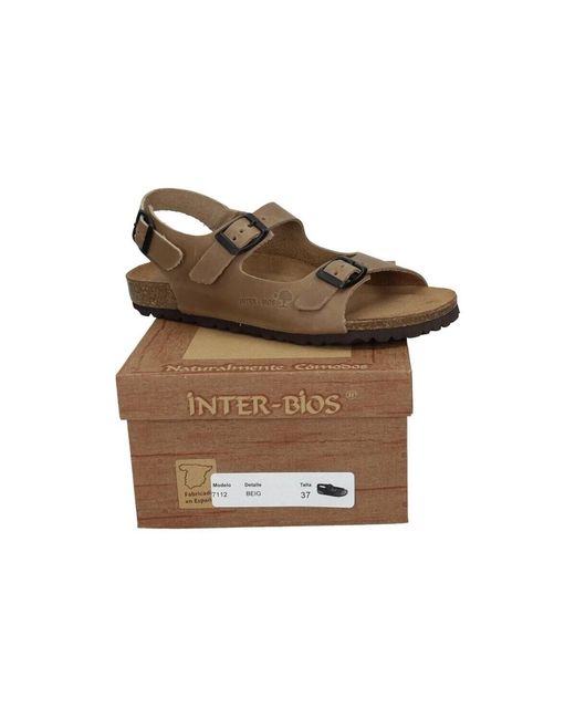 Sandales plates Interbios en coloris Brown