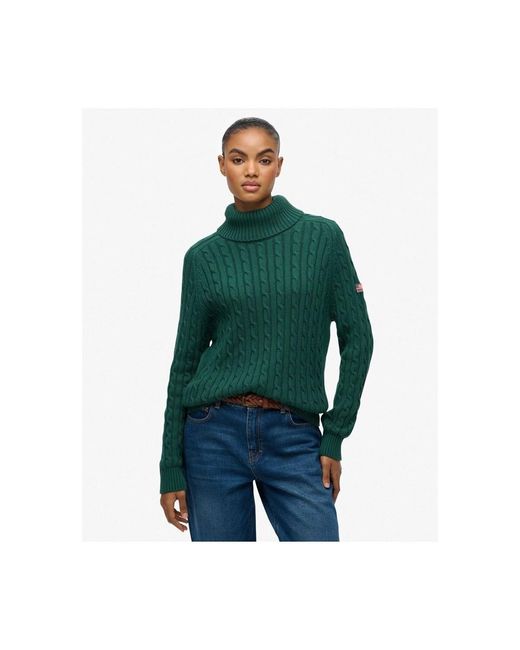 Pull Pull à col roulé ample en câble Superdry pour homme en coloris Green