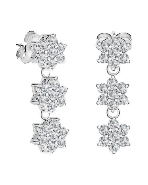 Boucles oreilles Boucles d'oreilles en argent 925/1000 recyclé et zircon Cleor en coloris Metallic