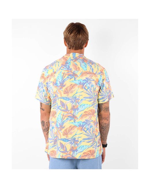 Chemise Chemise manches courtes imprimée viscose TROPICS Oxbow pour homme en coloris Blue