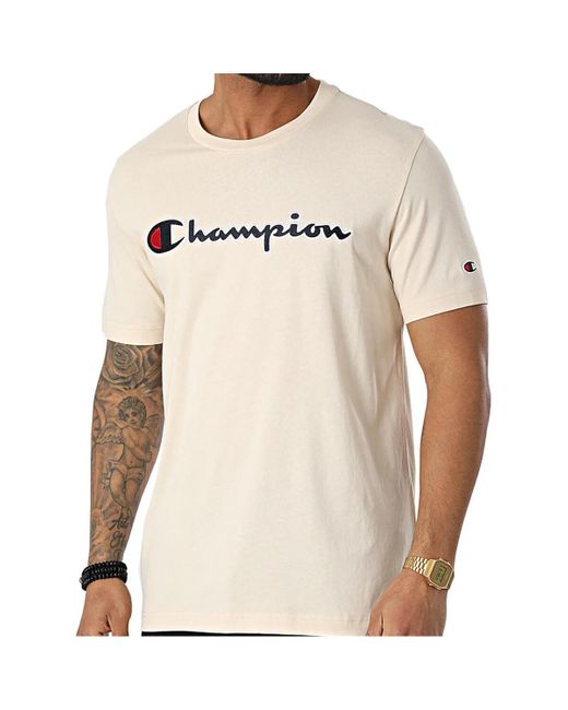 T-shirt Tee-shirt Champion pour homme en coloris Natural