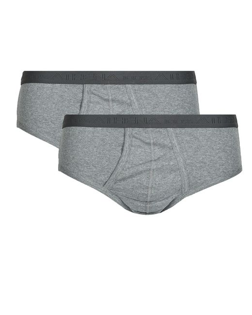 Athena Slips Basic Coton Bio Pack De 2 in het Gray voor heren