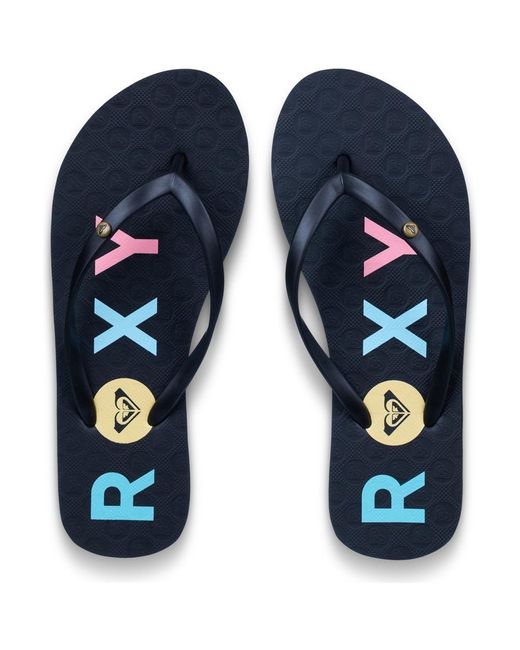 Sandales plates Sandy Roxy en coloris Blue