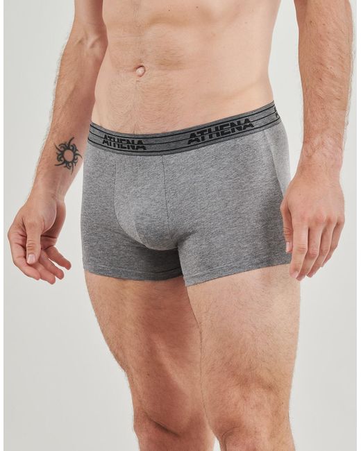 Athena Boxers Basic Coton Pack De 4 in het Gray voor heren