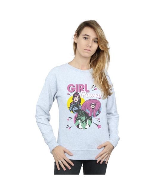Sweat-shirt Girl Power Marvel en coloris Gray