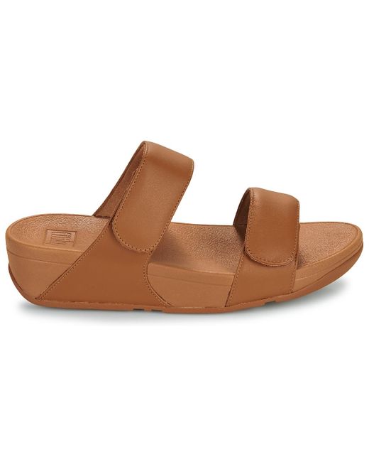 Sandales Lulu Adjustable Leather Slides Fitflop en coloris Brown