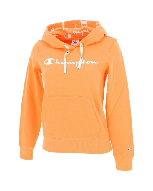 Capuche imprime w saumon Sweat-shirt Champion en coloris Orange - Lyst